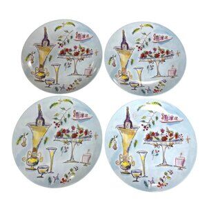 CRATE & BARREL Diane Bigda RSVP Dessert Lunch Salad Appetizer Plates Set of 4